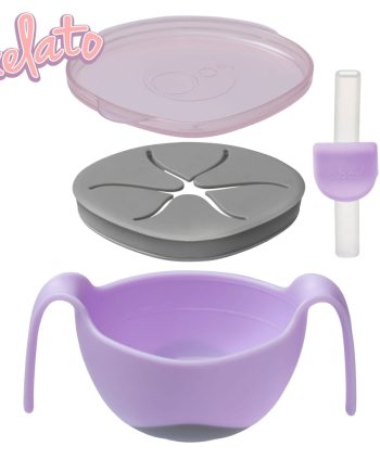 Bol 3 en 1 Bbox bowl + straw - mauve lavande